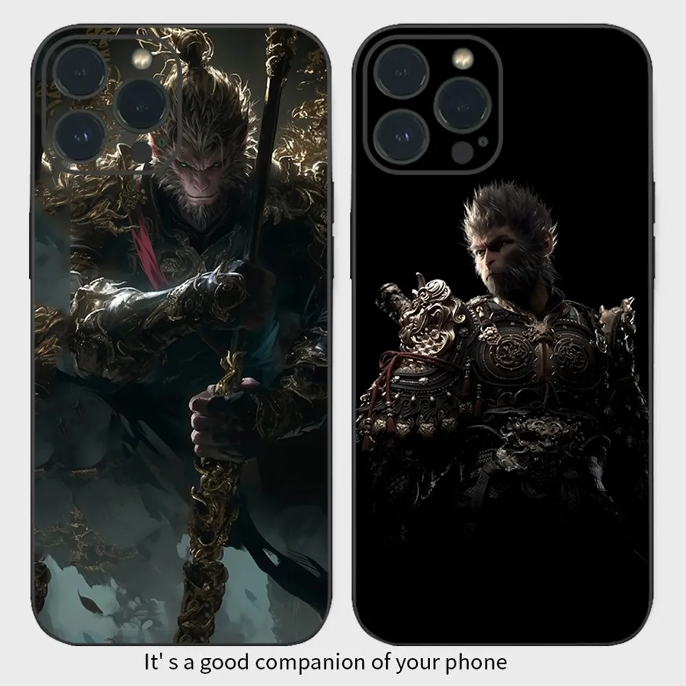 Hot Game B-Black M-Myth W-Wukong Shockproof Phone Case For iPhone15 14 13 12 Mini 11 Pro XS Max X XR SE5 6 7 8 Plus Soft Silico