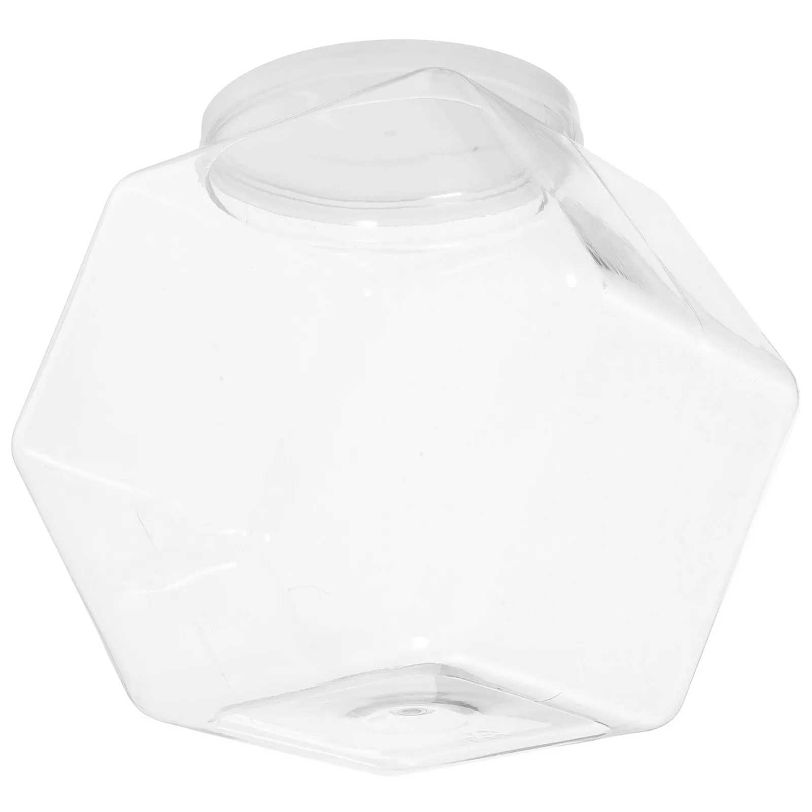 Hexagon Candy Jar Large Capacity Clear Cookie Storage Jar Snacks Holder Sealed Container Household Dried Food Box