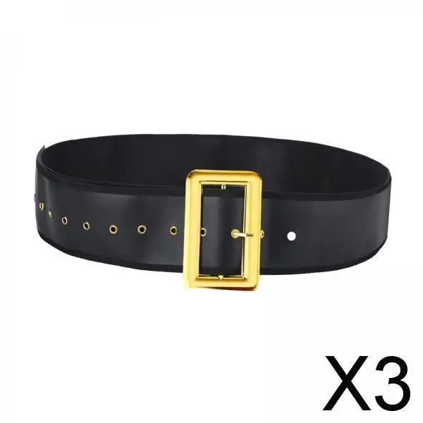 3x سانتا كلوز حزام جلد بولي PU ديكور حزام كبير حزام عيد الميلاد اكسسوارات سانتا كلوز خطوة Diens لفستان