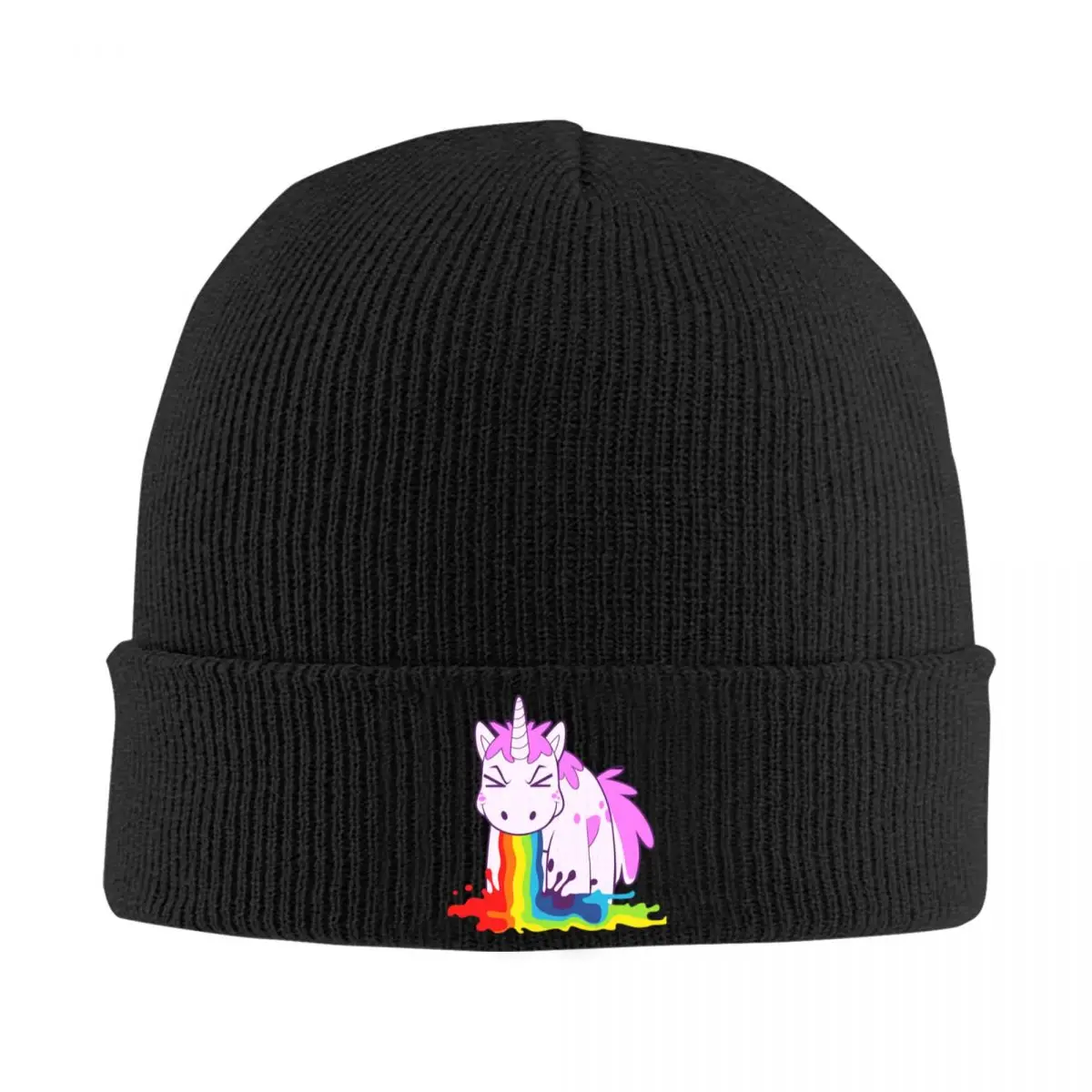 

Unicorn 'I Puke Rainbows' Racerback A Knitted Hat Cap