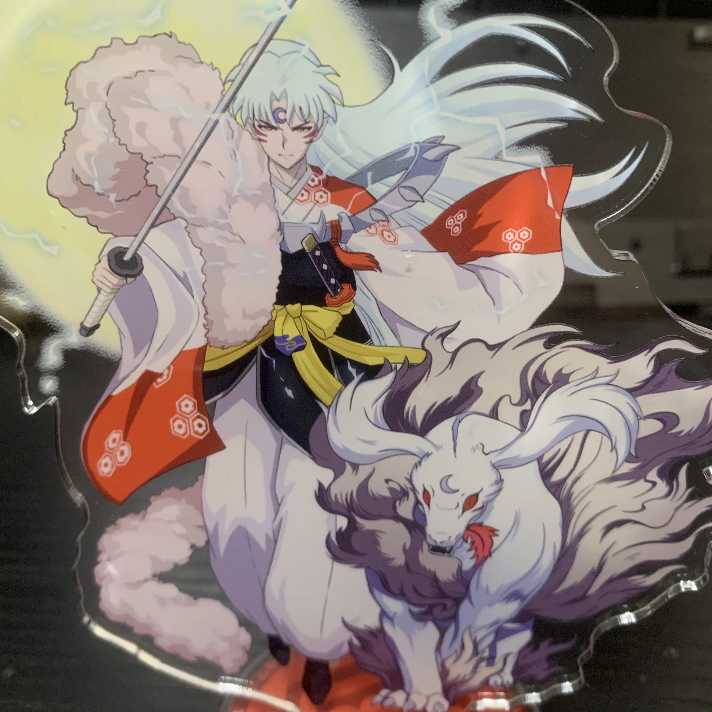 15CM Anime Inuyasha seshoumaru akrylowy stojak Molde płyta dekoracja biurka stały znak Prop fani zabawki świąteczne prezenty