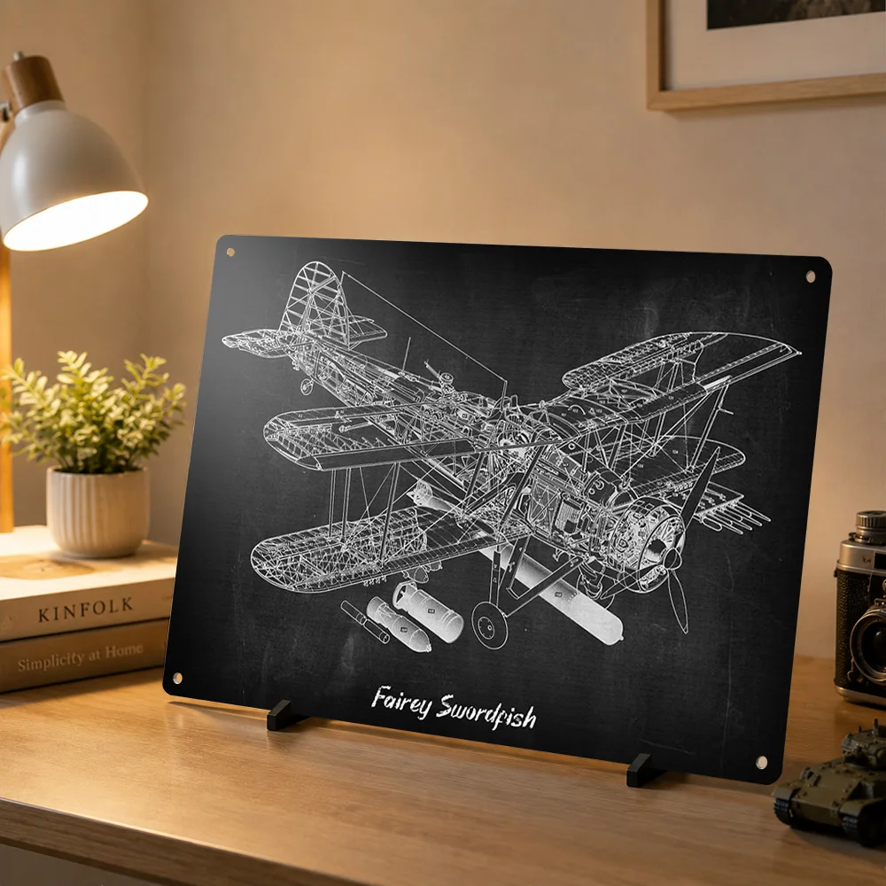 Fairey Swordfish Metal Poster Perfect Gift for Fans Lovers Personalized Wall Art Metal Sign for Living Room Decor Home Deco Desk