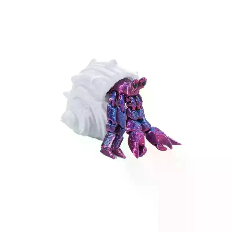 Articulated Hermit Crab 3D Printed Model Movable Joints Cool Desktop Creative Ornament Fun Home Room Decoration