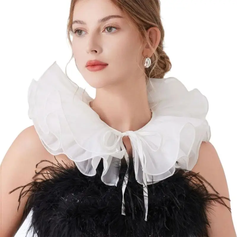 Y3neゴシックレースカラーハロウィーンアクセサリー大人のための子供たちコスプレ通気性ポリエステル