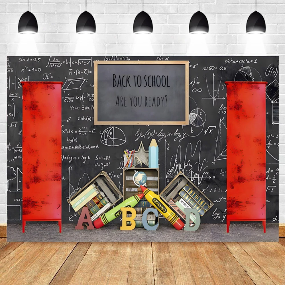 Back to School Photography Backdrop AI Scene Bookshelf Books Desk Students Graduation Party Banner Photocall Photo Background