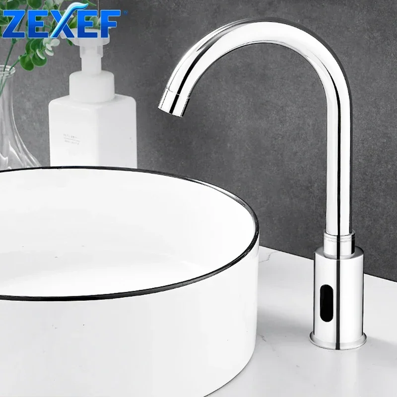 

ZEXEF кухонный кран, аэратор, автоматический сенсорный кран с золотым электрическим датчиком горячей и холодной воды, фильтр для воды, очиститель, насадка для водопроводного крана