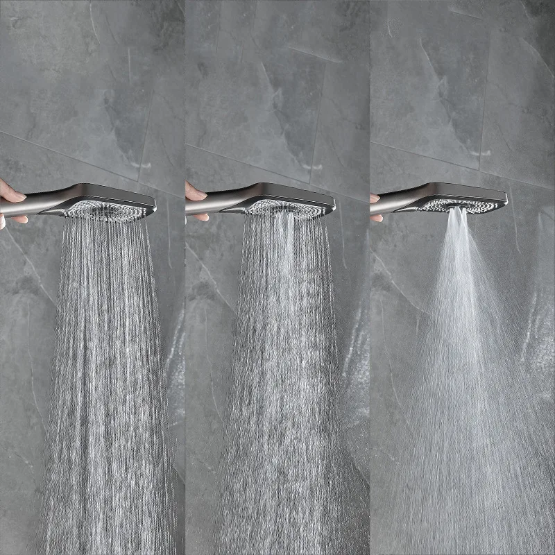 KEMAIDI Smart Digital Display  Hot and Cold Mixer TapTwo Function Shower Systerm Square Spary Wall Mounted  Shower Faucet Set