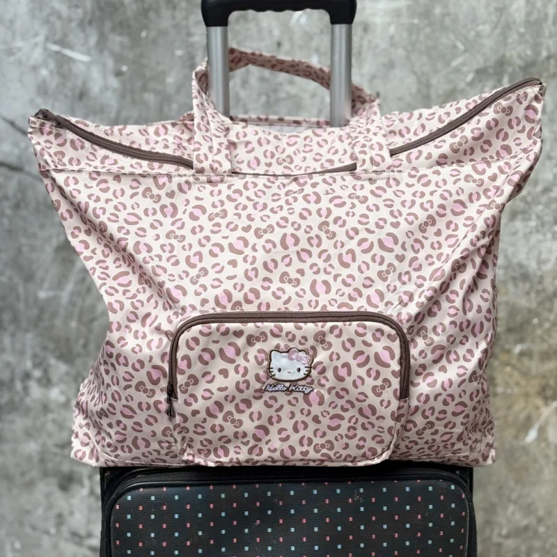 

Hello Kittys Travel Bag Sanrios Nylon New Fold Shopping Bags Large Capacity Cartoon Cute Luggage Storage Bag Kids Luggage