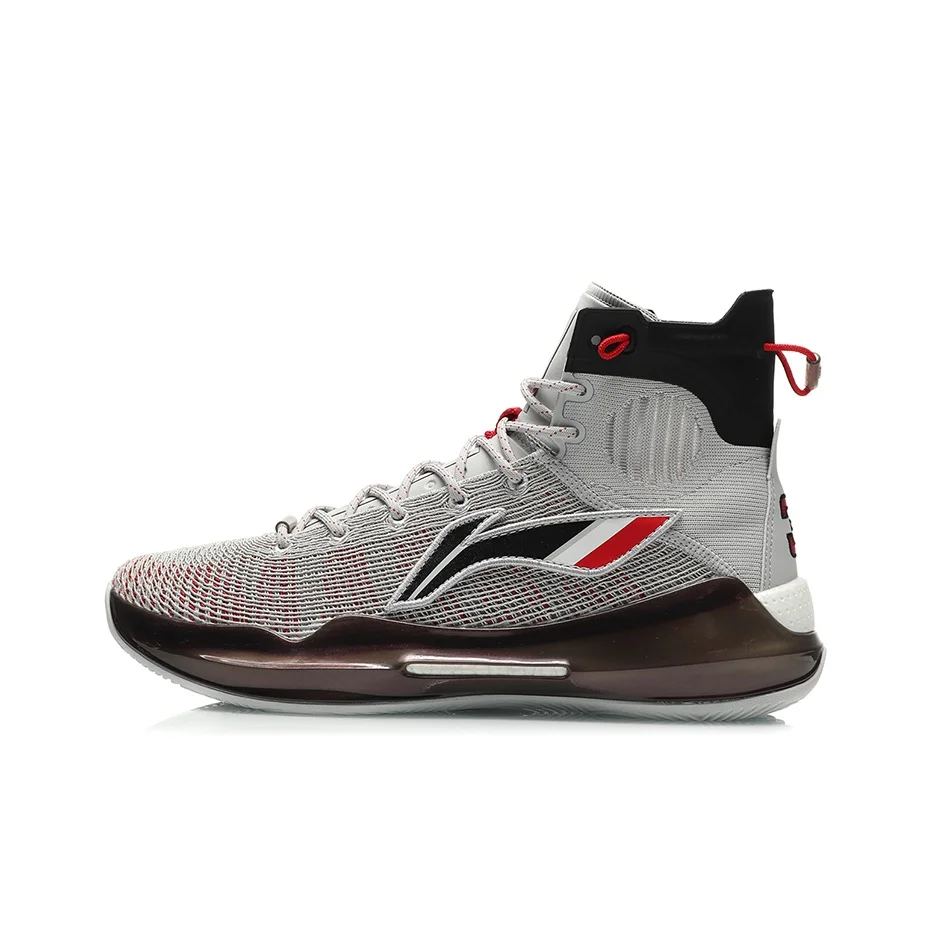 Li Ning YuShuai 13 Boom CJ PE Fabric Cushioning Slip Resistant Abrasion Resistant High top Basketball Shoes Men's Gray