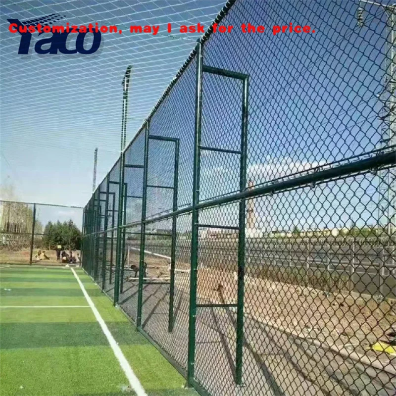 

custom.8ft Stadium Standard Guardrail PVC Coated Chain Link Fence Protective Net School Playground Fence