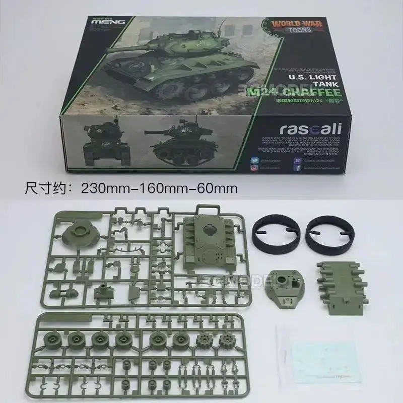 MENG MODELO WWT-018 Q versão EUA LIGHT TANK M24 Kit de modelo de CHAFFEE