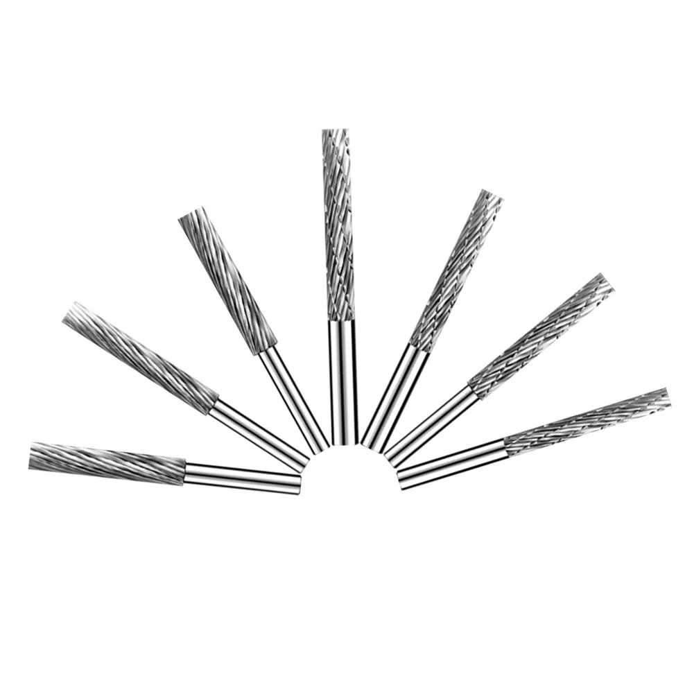 1 buah 3mm 4mm 5mm 6mm batang Tungsten karbida Milling Cutter alat putar Burr untuk Dremel alat Rotary File