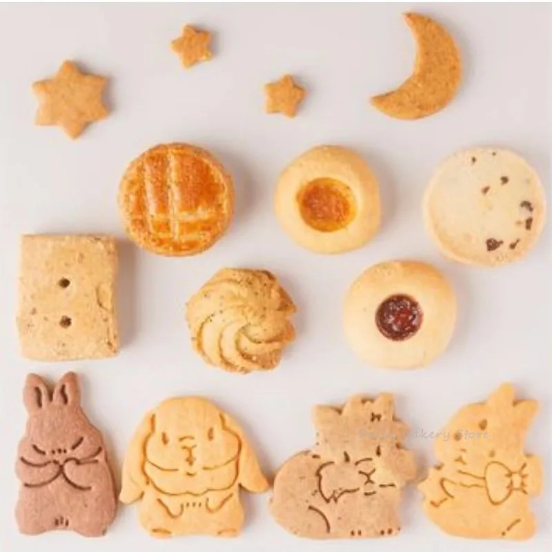 DIY Cake Decorating Tools Cute Bunny Love Biscuit Mould Cookie Cutters Baking Tool 3D Cartoon Plastic Baking Mould Cookie Tools