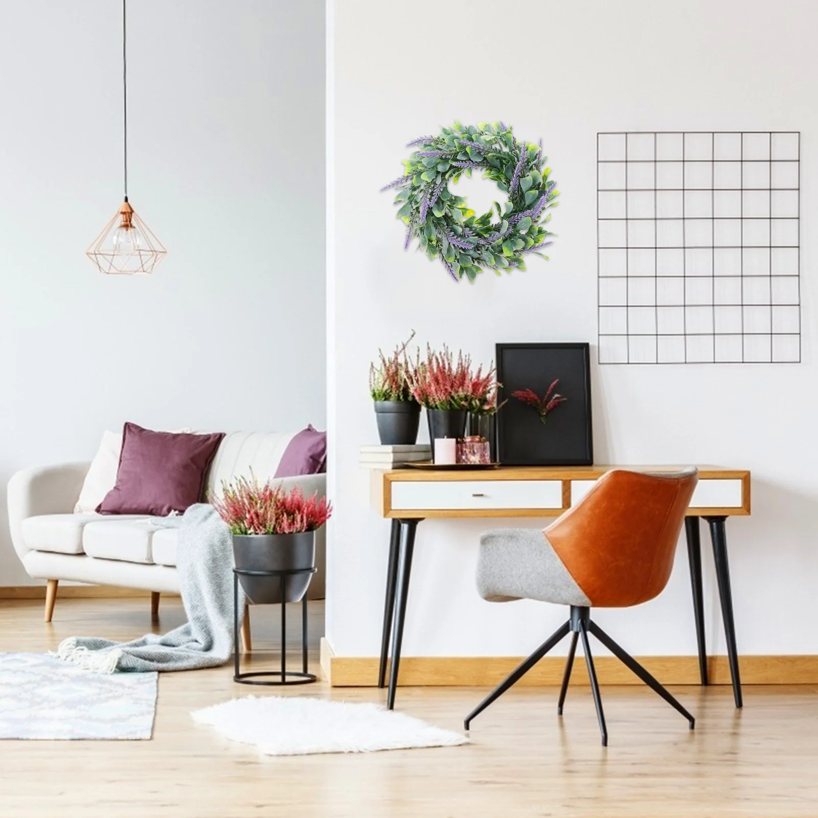 

Decorative Lavender Garland Wall Hanging Wreath Door Garland Home Decor Photography Prop Unique Design Lavender Wreath