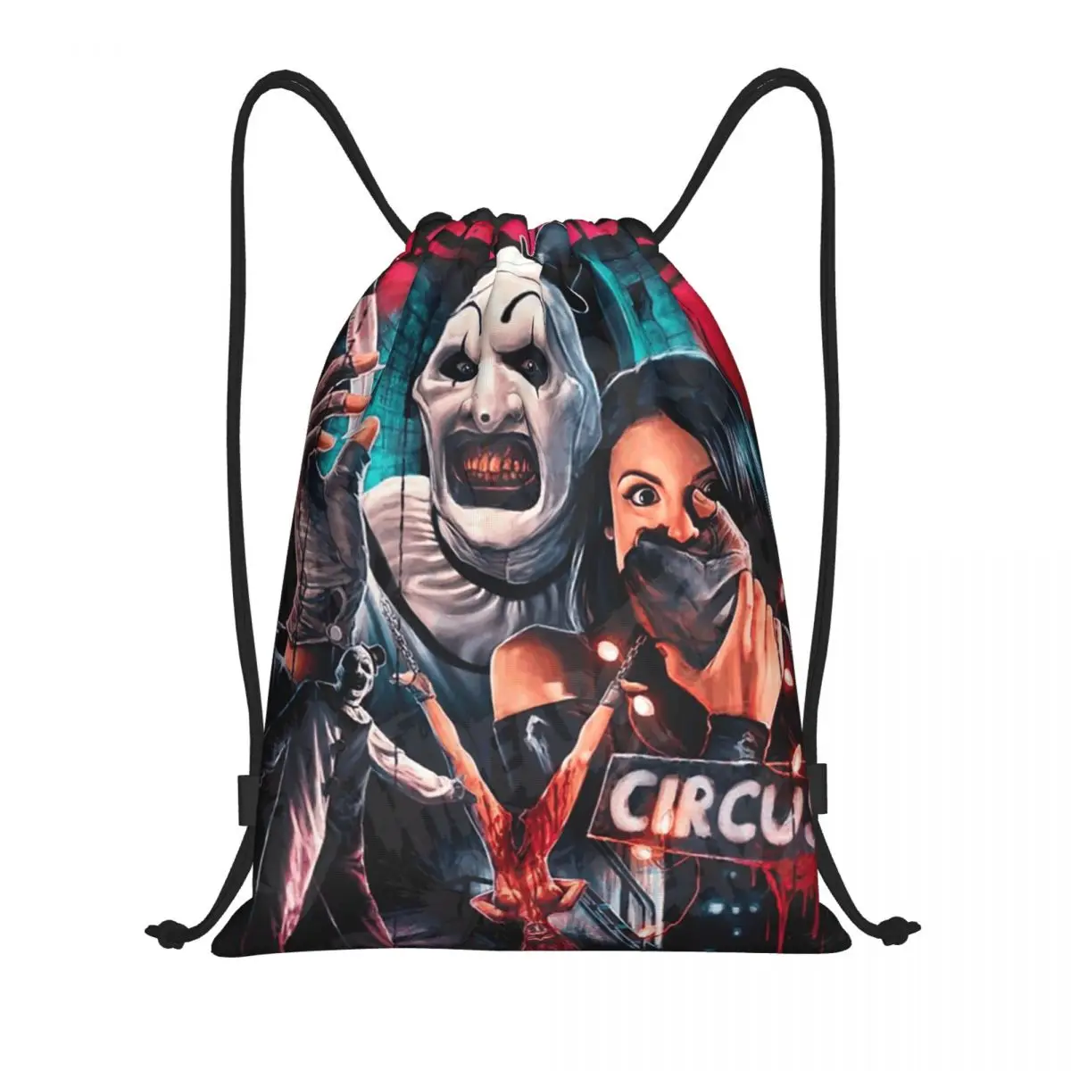Terrifiers Circus Drawstring Bag Women Men Portable Gym Sports Sackpack Halloween Horror Movie Training Backpacks