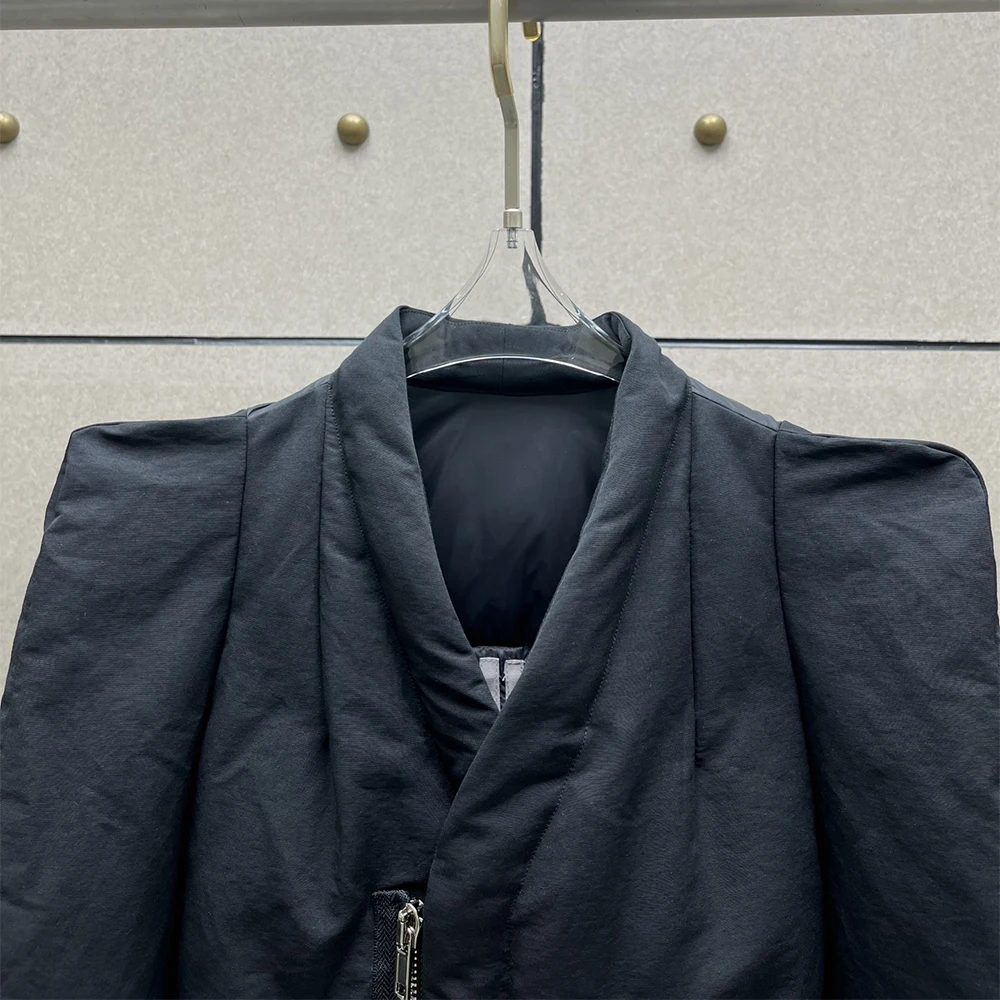 80% Piumino d'anatra Giacca invernale da donna Y2k Decorazione svolazzante Spalla dritta Moda Pendolare Piumino caldo 2024 Autunno Nuovo