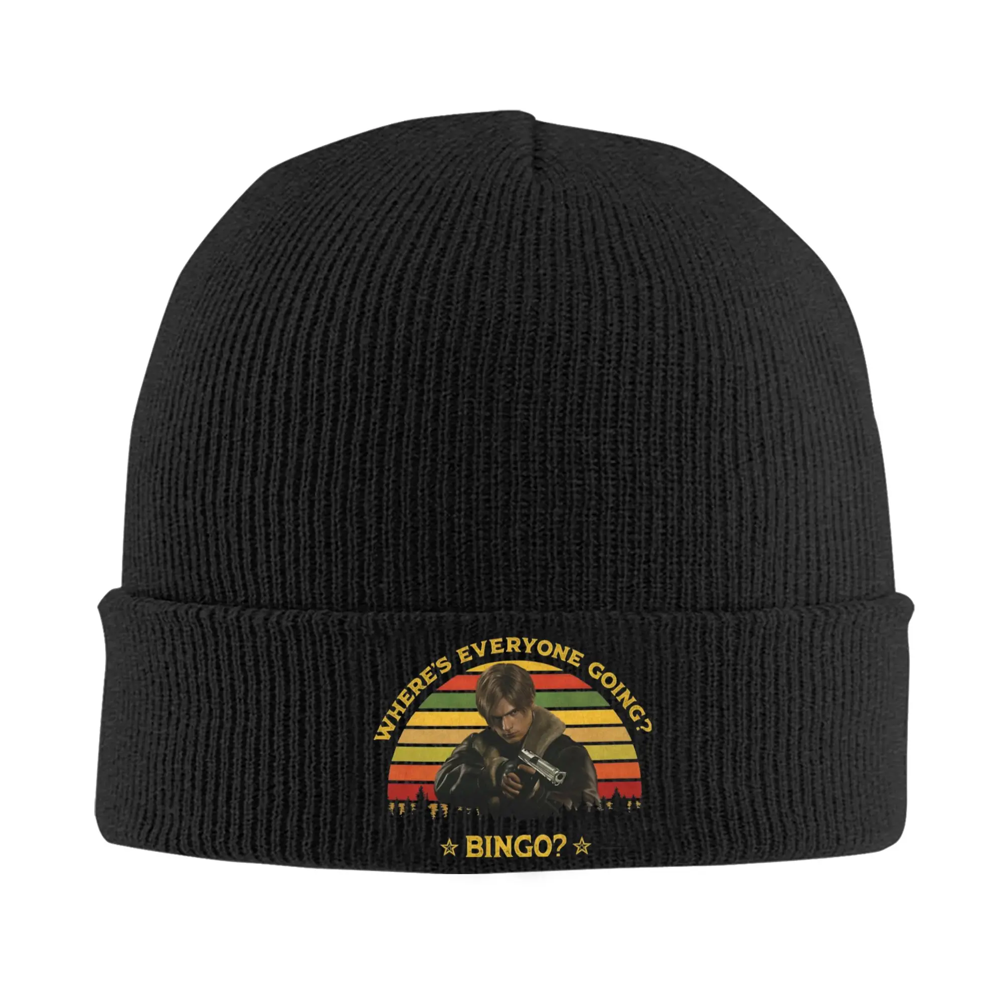 Leon Kennedy Residents Evils   Hats Autumn Winter Beanies Warm  Caps Female Male Acrylic Knitted Caps