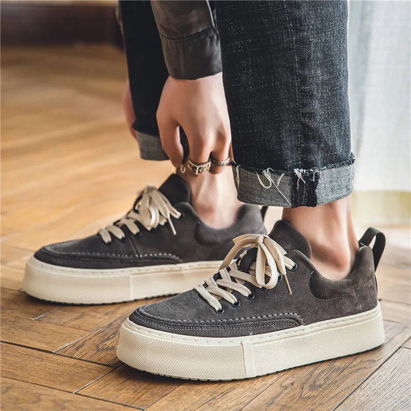 Brand Designer Fashion Men Shoe Spring Autumn New Men's Platform Sneakers Casual Shoes Trend Male Lace-up Vulcanized Shoes 2023