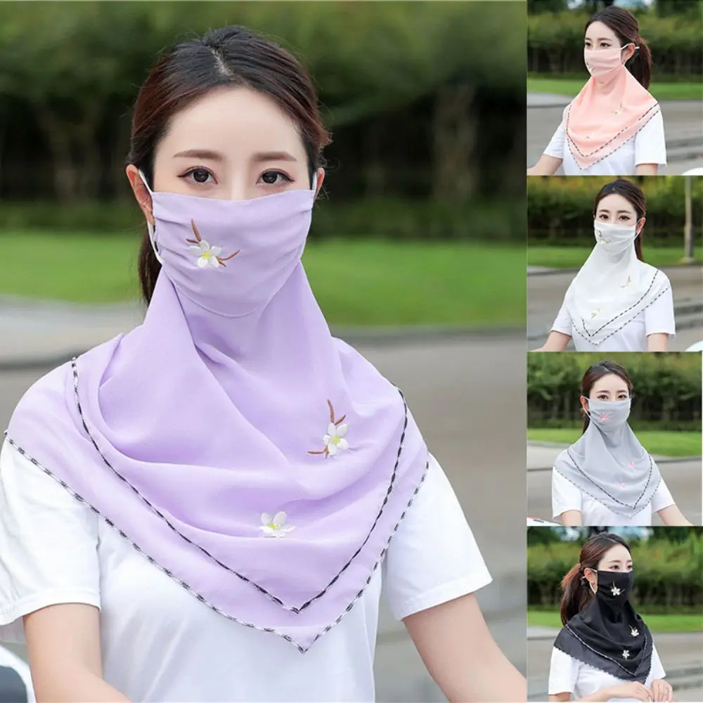 

New Ice Silk Women Sun Protection Mask Neck Protection UPF50+ Anti-UV Neck Scarf Dustproof Breathable Sunshade Face Mask Outdoor