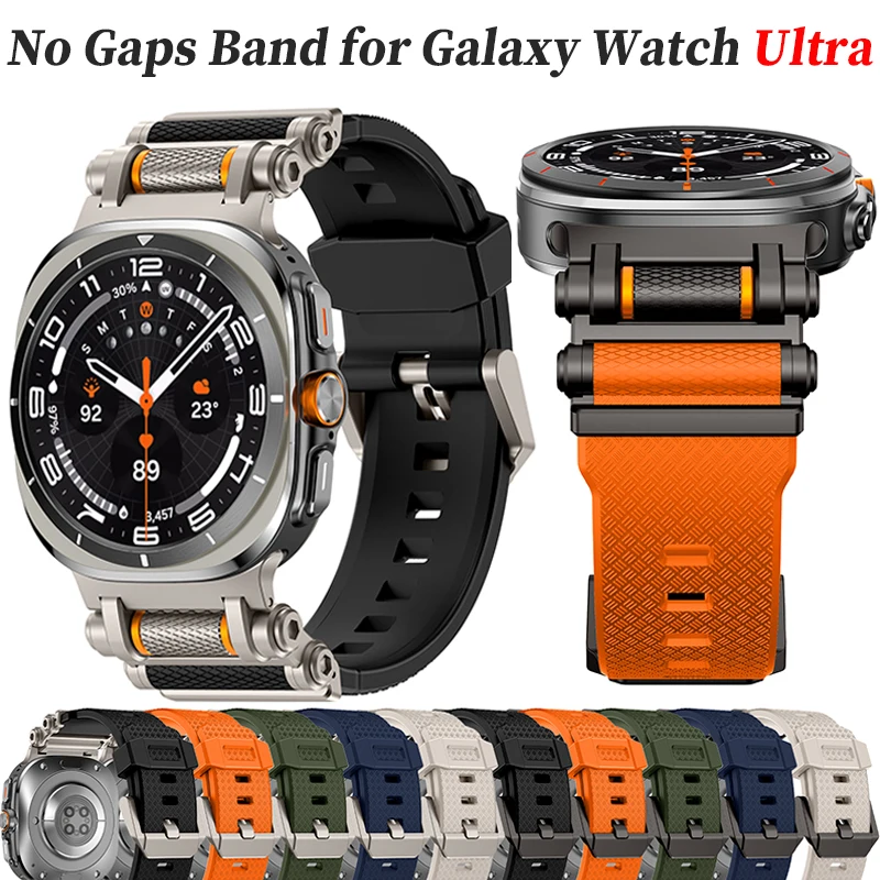 Luxuriöses Silikonarmband für Samsung Galaxy Watch Ultra 2025 47mm Sportarmband für Galaxy Watch Ultra 47mm Nahtloses Armband