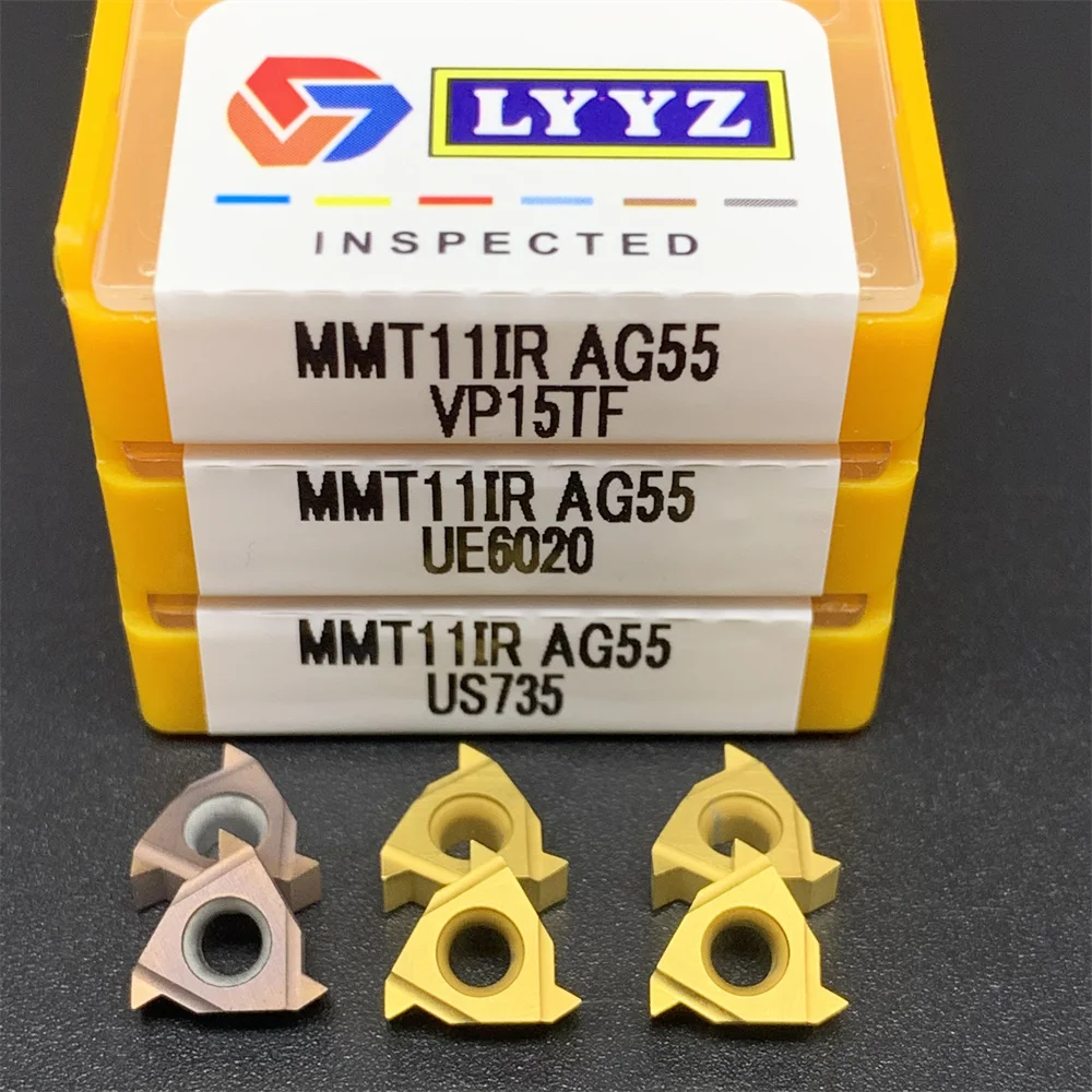 Твердосплавные пластины MMT11IR AG60 VP15TF UE6020 US735, Резьбонарезной инструмент MMT11ER AG60 VP15TF UE6020 US735 MMT11ER AG55