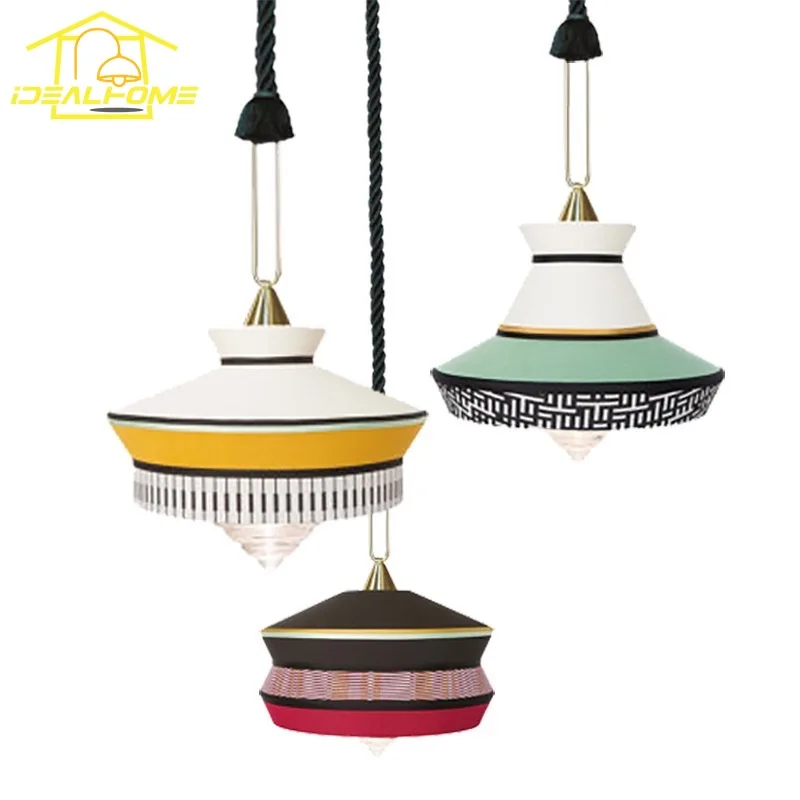 Japanese Minimalist Wabi-sabi Fabric Art Decorative Pendant Lights LED E27 Modern Interior Lighting Restaurant Bedroom Homestay
