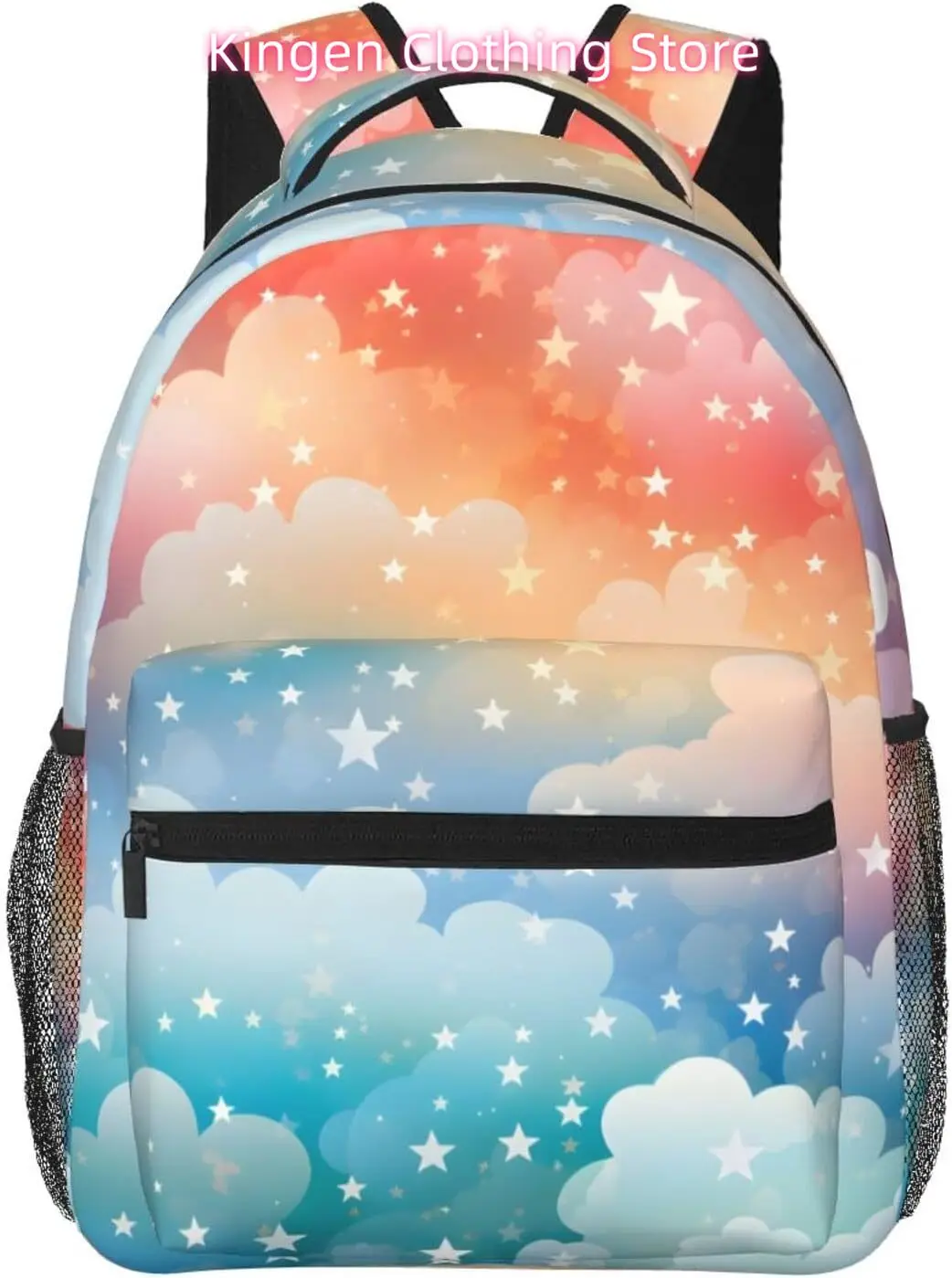 

Сумка для ноутбука обратно в школу Легкий рюкзак для ноутбука Colorful Cloudy Stars Легкий многоцелевой дорожный повседневный рюкзак Unis