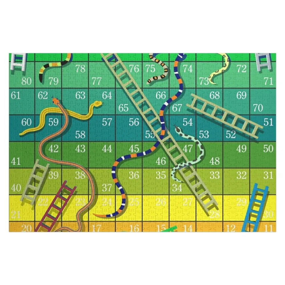 Snakes and Ladders Jigsaw Puzzle Custom Name Wood Customized Kids Gift Toddler Toys Puzzle