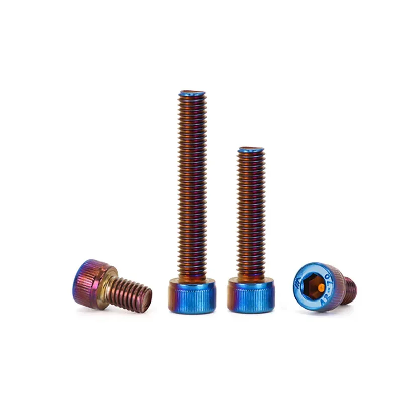 Titanium Blue Cup Head Bolt for Aesthetic Upgrade and Personalized Modification 304 Stainless Hex Screw