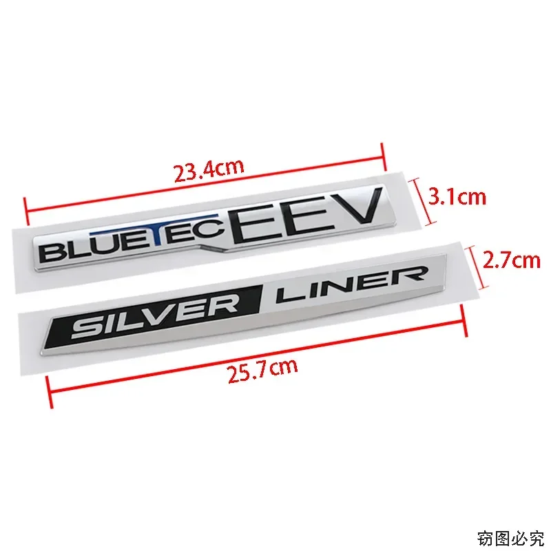 ABS Car Fender Sticker Trunk Badge for Mercedes Benz BLUETEC EEV RED BLUE BLACK WHITE SILVER LINER W210 W176 W204 GLA G63 S300