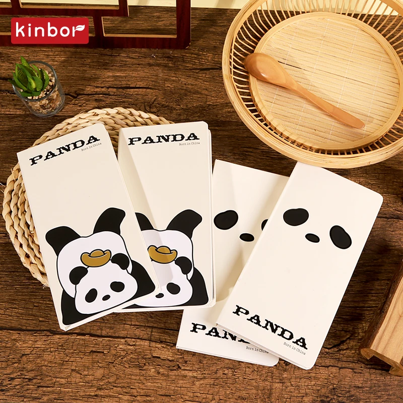 Kinbor Weekly Planning Notebook Libreta Agenda Planner блокнот Grid Blank Optional Black White Panda Healing Soft Cute Series