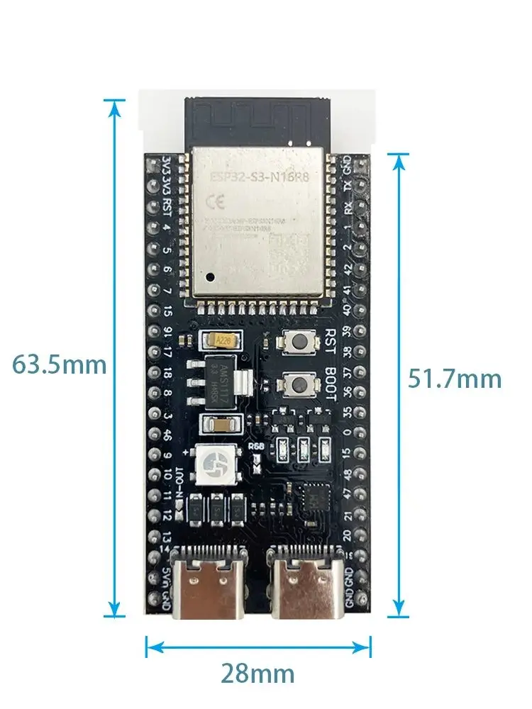 Płytka rozwojowa ESP32-S3 Wifi BT Module 44Pin Type-C dla Arduino IDE ESP32-S3-WROOM1 N16R8 N8R2 ESP32 S3 16MB Flash 8M PSRAM — zdjęcie produktu 7