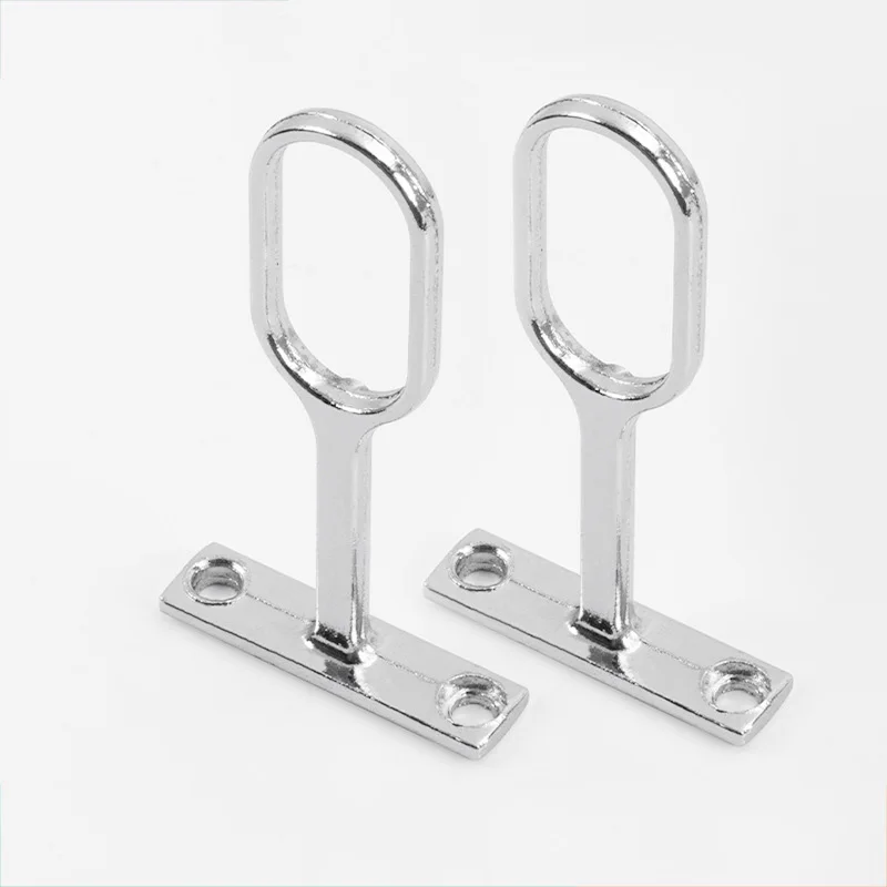 

2Pcs Wardrobe Rail Support Zinc Alloy Clothes Hanging Bar Bracket Wardrobe Tube Flange Bracket Furniture Hardware Accessories