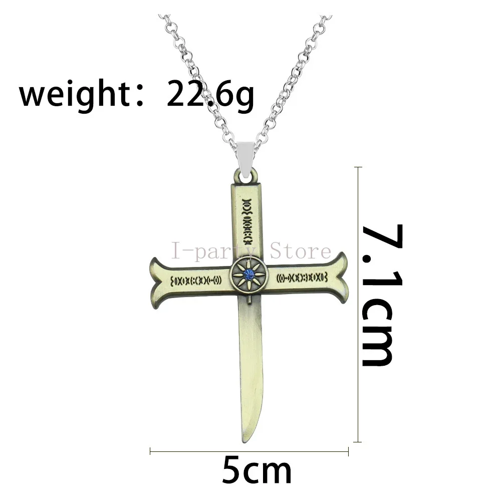 Anime Peripheral Products Same Style as Dracule Mihawk Cross Weapon Pendant Pirate King Necklace