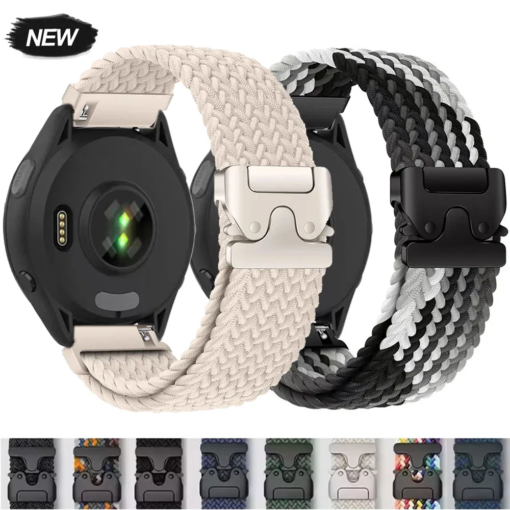 Geflochtenes Nylonarmband für Garmin Forerunner 965 265 165 55 255 Musik-Fallschirmschnalle-Armband Garmin Venu 3 Active 6 Zubehör