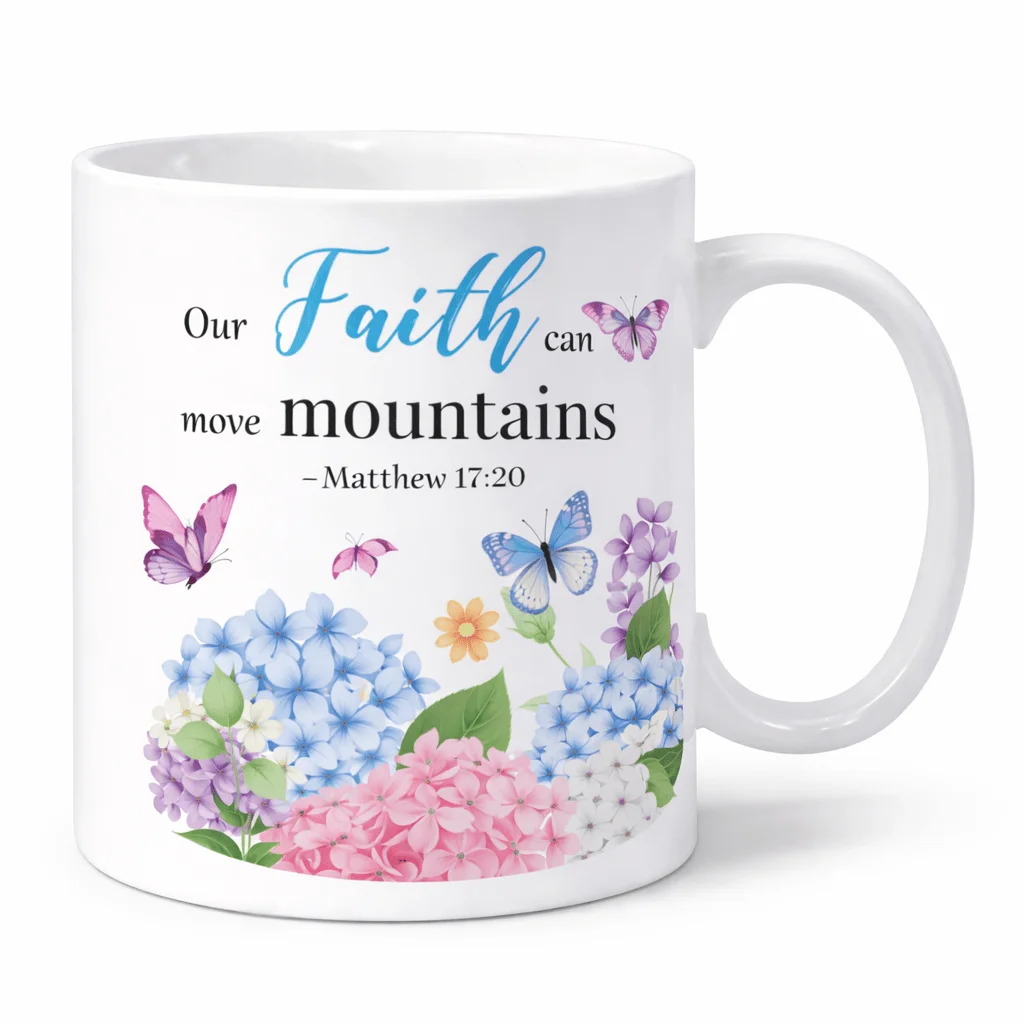 Coffee mugs, ceramic mugs, Christian Bible verse 