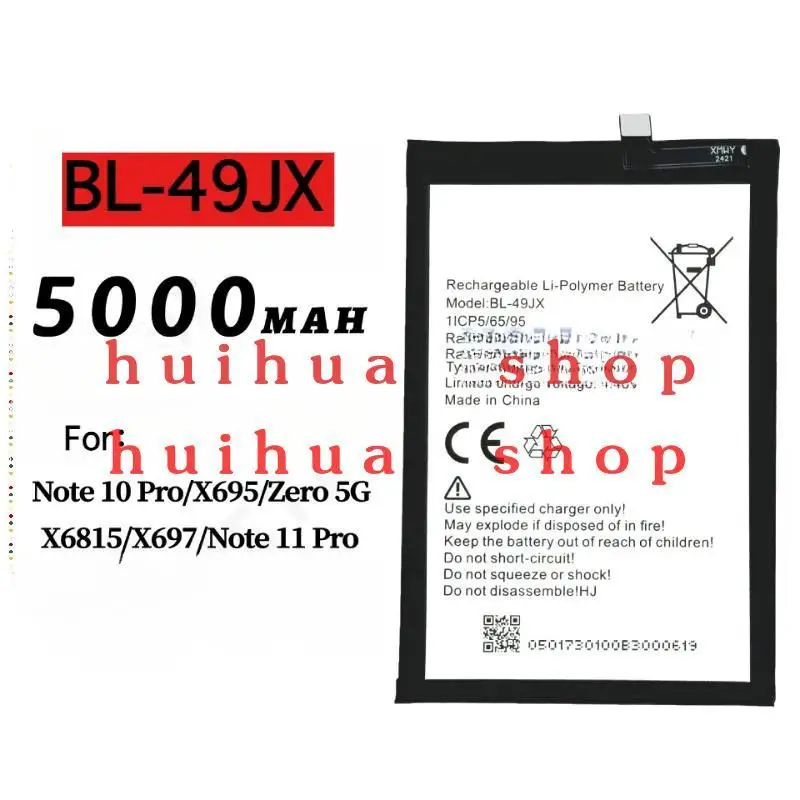 

BL-49JX BL-51BX BL-49LX BL-49KX BL-49NX Battery New For Infinix Note Hot 12 X692 X669 8 8i 10 11 20S 59 30i Pro smart 7 8 X6817