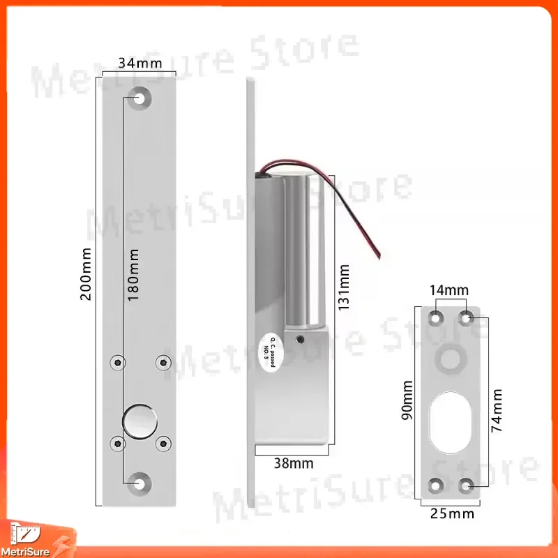 12V Bolt Lock for Access Control System with Low Temperature Operation Signal Feedback and Timing Delay Function