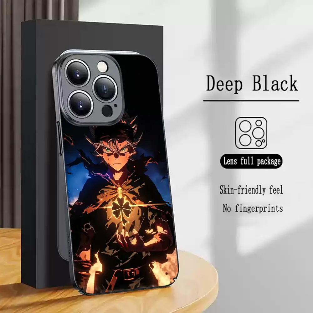 Black Clover hot blood Phone Case For iPhone 16 15 14 13 12 11 X XR XS 8 Plus Mini Pro Max Soft black Shockproof Cover