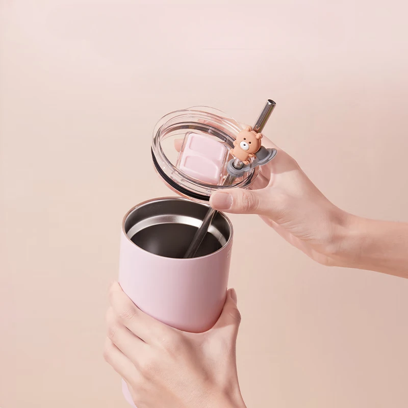 MINISO-Tasse en paille de la série Chiikawa, tasse à eau isolée Usagi, mignon, jouet pour enfants, cadeau de Noël