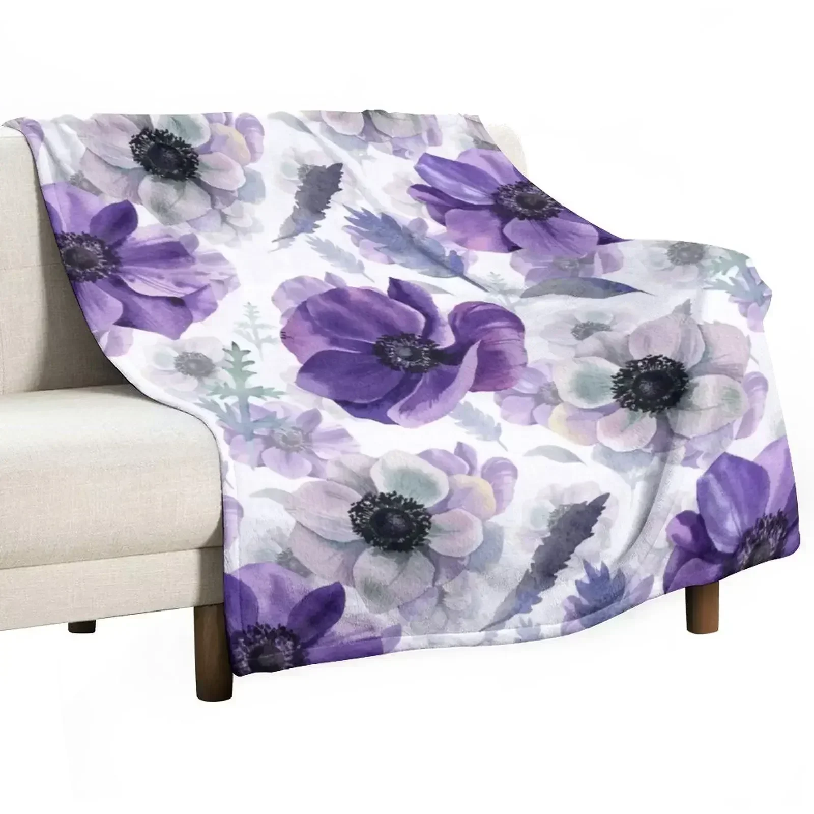 Anemones Throw Blanket Soft Custom Luxury Designer Blankets