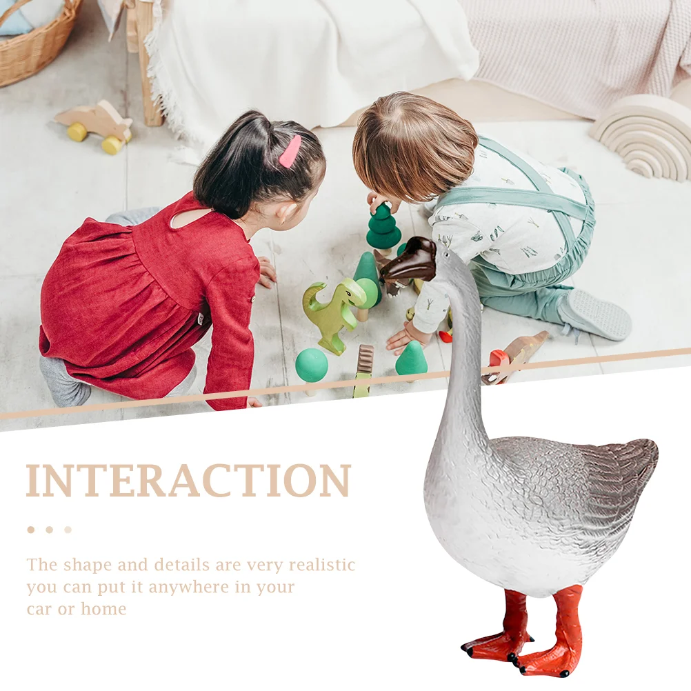 Swan Ornaments Goose Figurine Tabletop Craft Decoration Outdoor Toy Desktop Simulation Plastic Adorable Adornment Child Toys