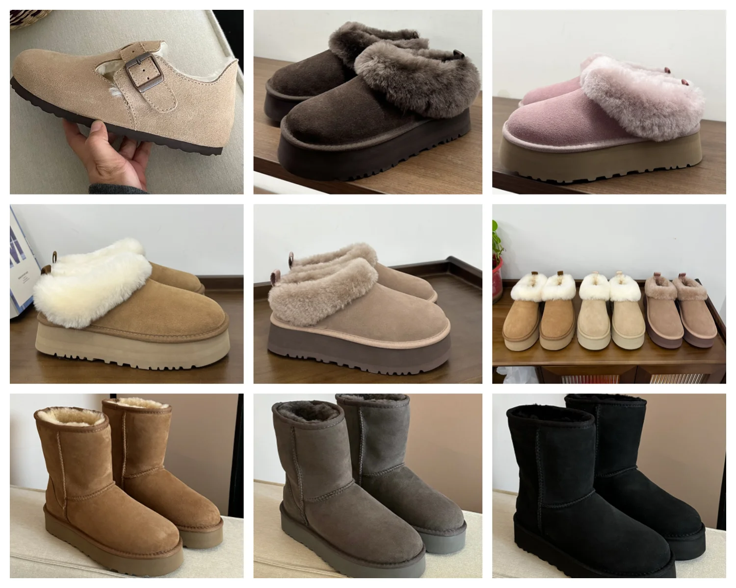 Wintermode, Retro-Trend, warmer Slipper-Stil, dicker Absatz, Schneestiefel