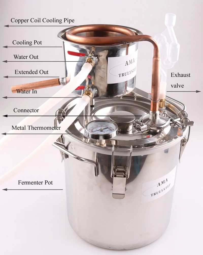 Imagem -02 - Home Moonshine Still Álcool Bebidas Espirituosas Óleo Essencial Destilador de Água Kit de Cerveja Faça Você Mesmo Novo