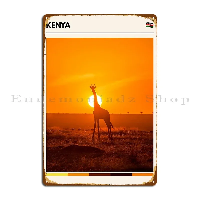 Visit Kenya Travel The World Metal Plaque Party Character Living Room Plaques Painting Tin Sign Poster
