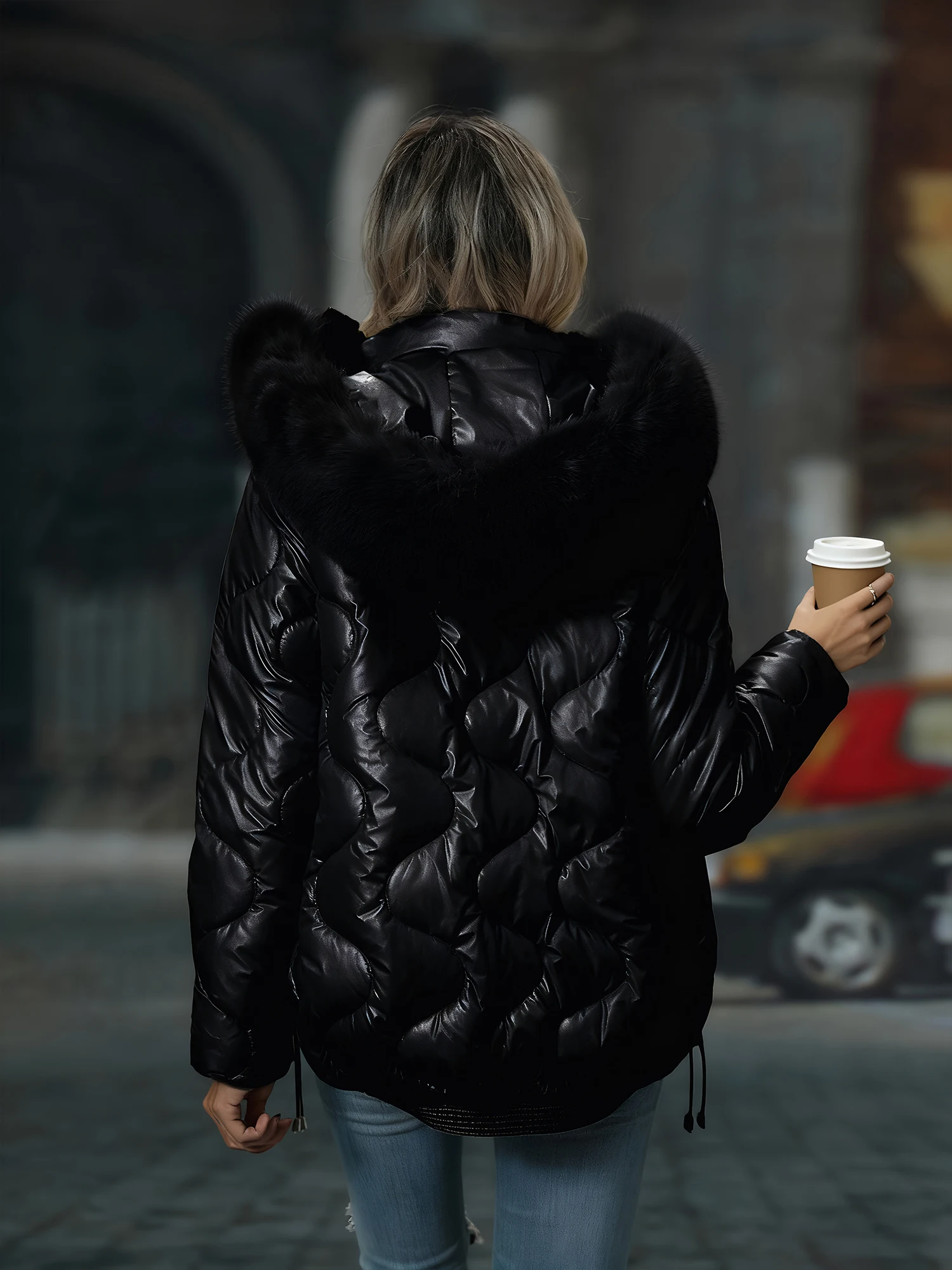 レディース 冬 カジュアルコート 無地 ポケット付き 長袖 通勤 ジッパー付き フード付きジャケット クリスマス衣装