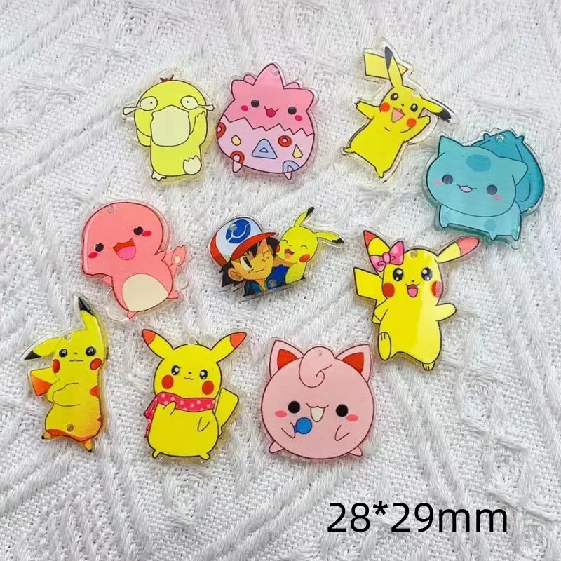 10pcs Kawaii Anime Frog Fire Dinosaur Acrylic Charms For Earring Keychain Making Findings Cute Airpods Key Pendant Diy Jewelry