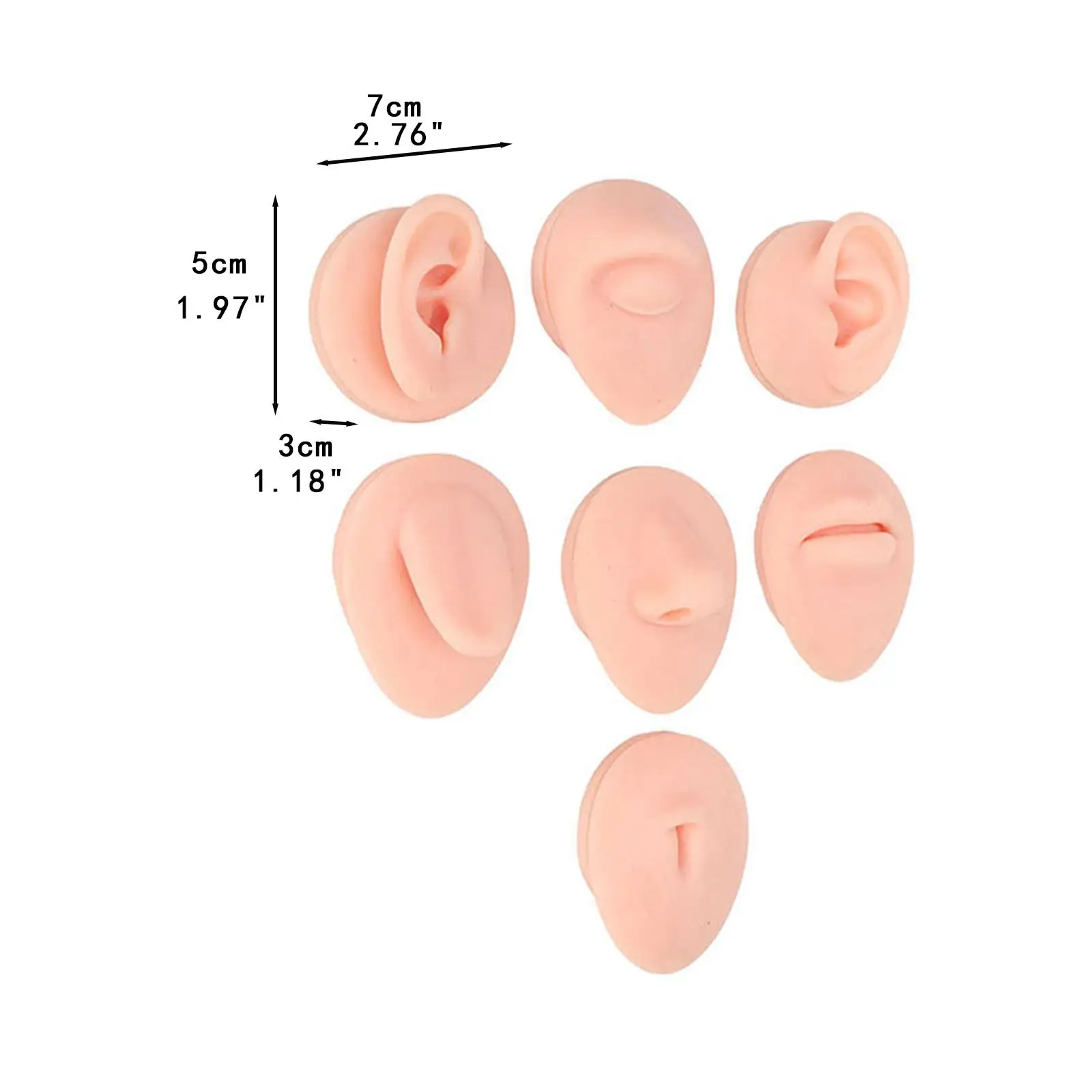 Silicone Body Piercing Model Makeup Practice Skill Display Simulation 3D Practice Skin for Professional Education Display