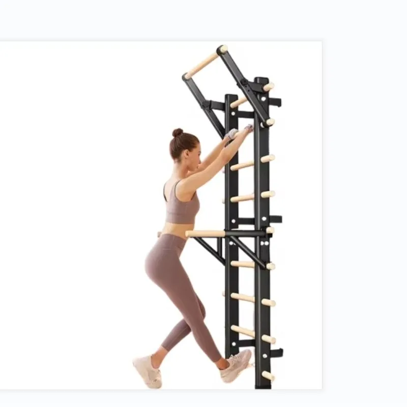 Indoor home yoga ladder leg press training trunk traction abdominal muscle stretching pull up mounted bar rib wooden rack