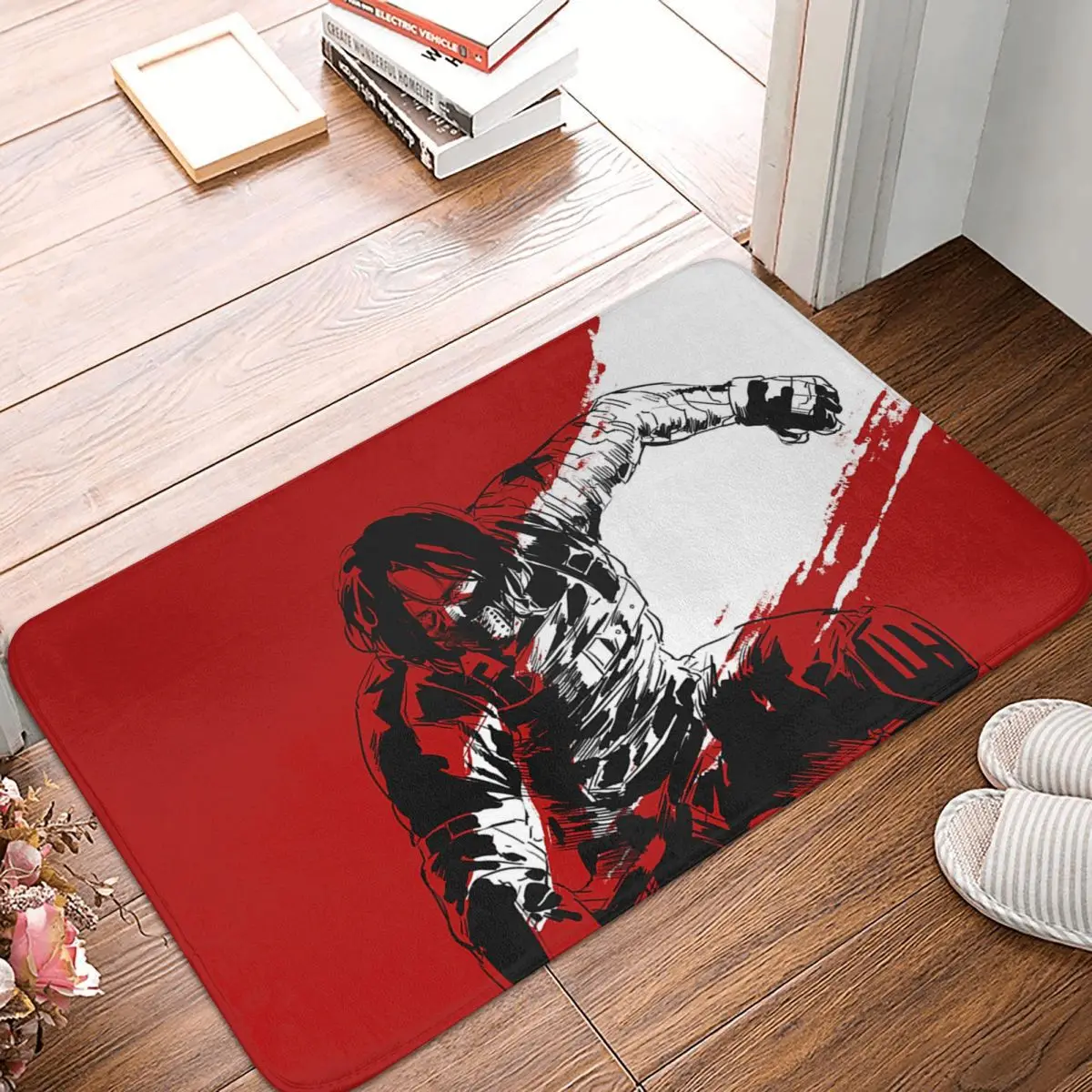 Arm Anti-Slip Doormat Kitchen Mat Marvel Winter Solider Floor Carpet Welcome Rug Bedroom Decor